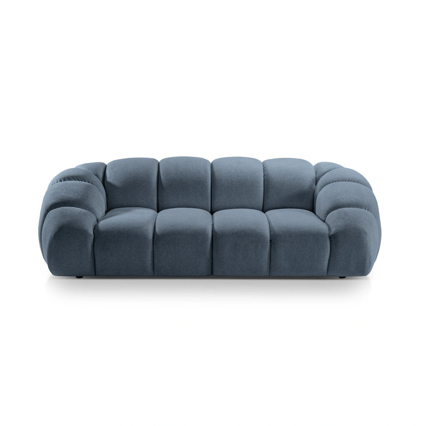 Diana 3-Sitzer Sofa aus Strukturierter Stoff in Blau Jeans (Bubble 15), 234x114 cm von Micadoni – Bild 1