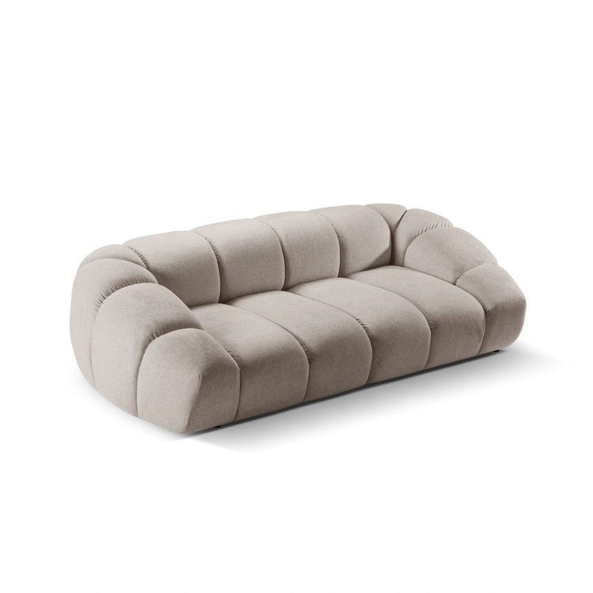 Diana 3-Sitzer Sofa aus Strukturierter Stoff in Dunkelbeige (Bubble 3), 234x114 cm von Micadoni – Bild 6