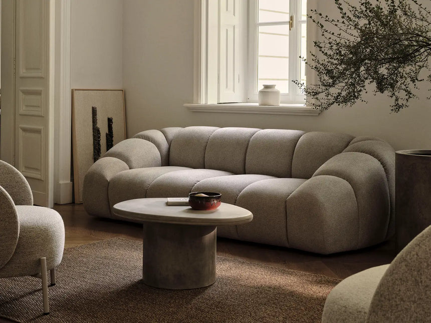 Diana 3-Sitzer Sofa aus Strukturierter Stoff in Hellgrau (Bubble 7), 234x114 cm von Micadoni – Bild 4