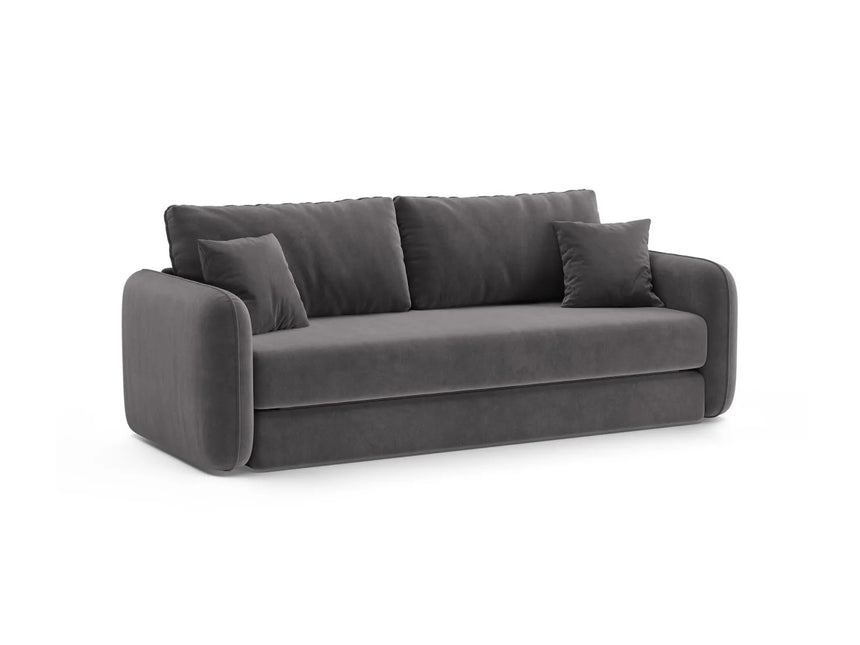 Dormi 3-Sitzer Sofa mit Schlaffunktion, aus Samt in Dunkelgrau (Salvador 18), 225x94 cm von Micadoni – Bild 5