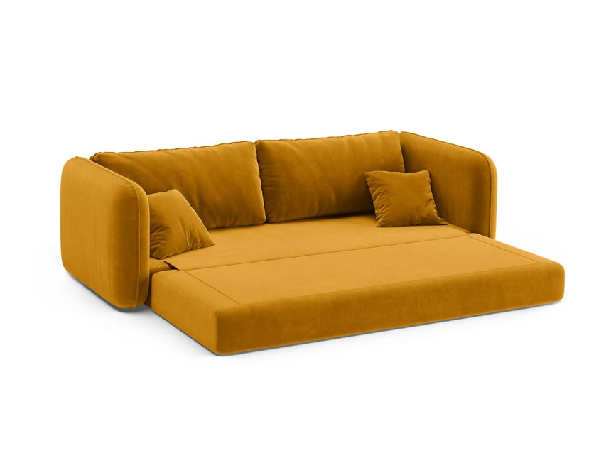 Dormi 3-Sitzer Sofa mit Schlaffunktion, aus Samt in Gelb (Salvador 10), 225x94 cm von Micadoni – Bild 6