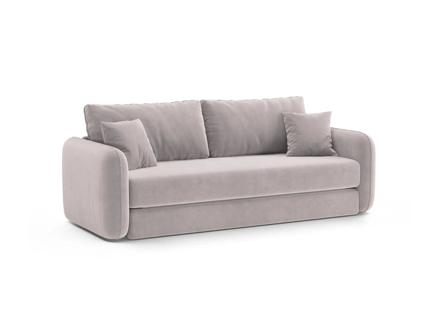 Dormi 3-Sitzer Sofa mit Schlaffunktion, aus Samt in Hellgrau (Salvador 16), 225x94 cm von Micadoni – Bild 5