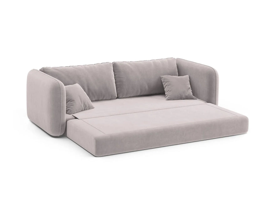 Dormi 3-Sitzer Sofa mit Schlaffunktion, aus Samt in Hellgrau (Salvador 16), 225x94 cm von Micadoni – Bild 6