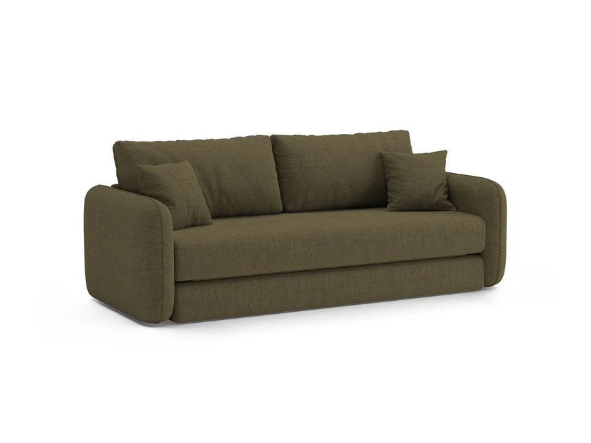 Dormi 3-Sitzer Sofa mit Schlaffunktion, aus Strukturierter Stoff in Grün (Moly 38), 225x94 cm von Micadoni – Bild 5
