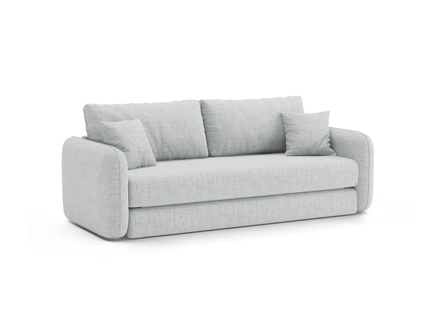 Dormi 3-Sitzer Sofa mit Schlaffunktion, aus Strukturierter Stoff in Hellgrau (Moly 70), 225x94 cm von Micadoni – Bild 5