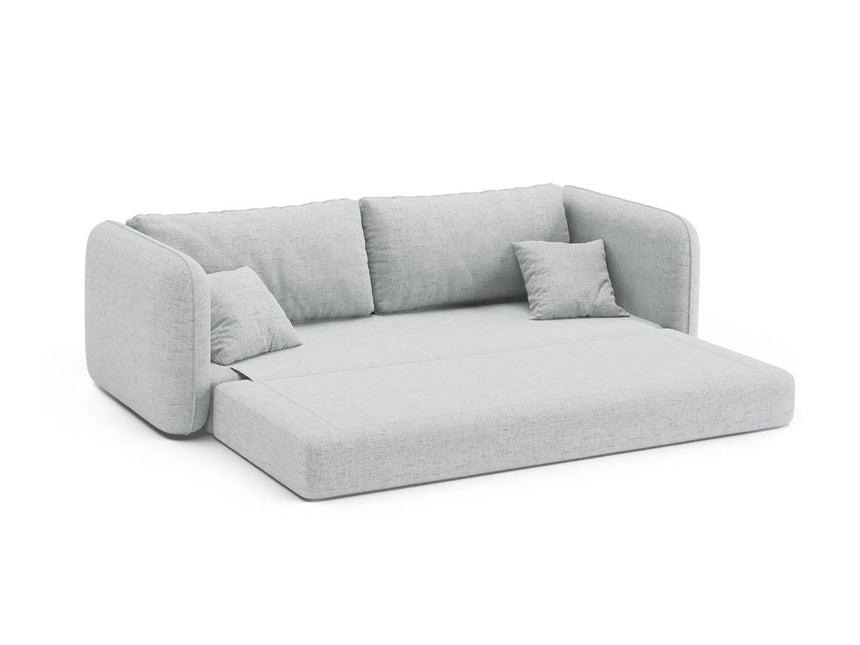 Dormi 3-Sitzer Sofa mit Schlaffunktion, aus Strukturierter Stoff in Hellgrau (Moly 70), 225x94 cm von Micadoni – Bild 6