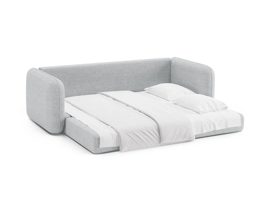 Dormi 3-Sitzer Sofa mit Schlaffunktion, aus Strukturierter Stoff in Hellgrau (Moly 70), 225x94 cm von Micadoni – Bild 7
