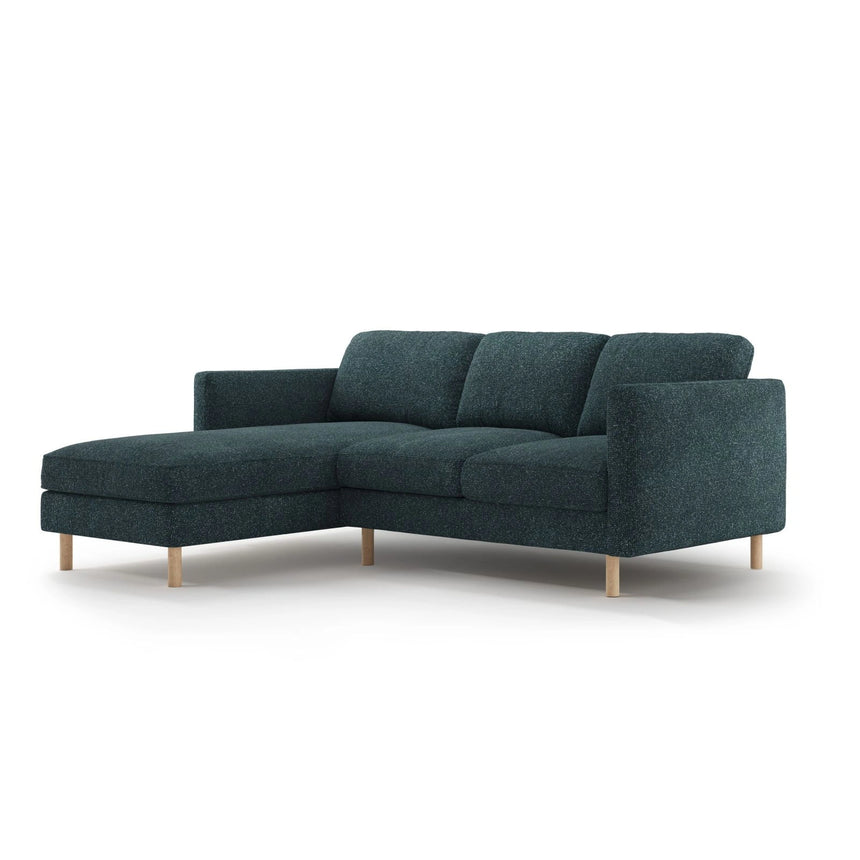 Eden 3-Sitzer Ecksofa, Linke Seite, aus Strukturierter Stoff in Grün Blau meliert (Puente 39), 223x150 cm von Micadoni – Bild 3