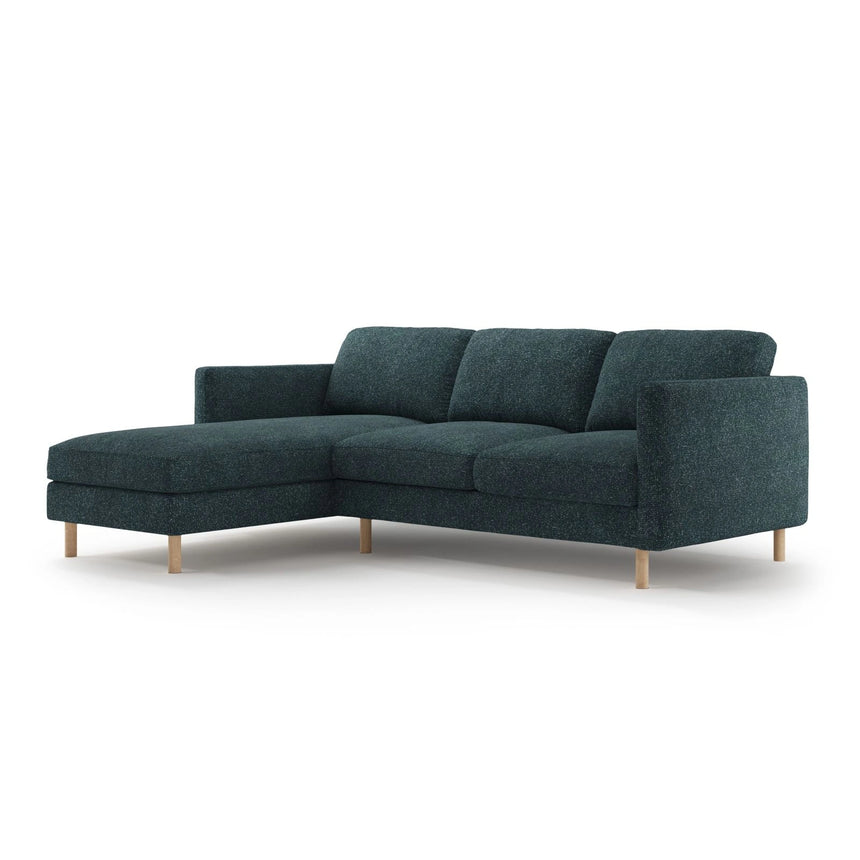 Eden 3-Sitzer Ecksofa, Linke Seite, aus Strukturierter Stoff in Grün Blau meliert (Puente 39), 250x150 cm von Micadoni – Bild 3