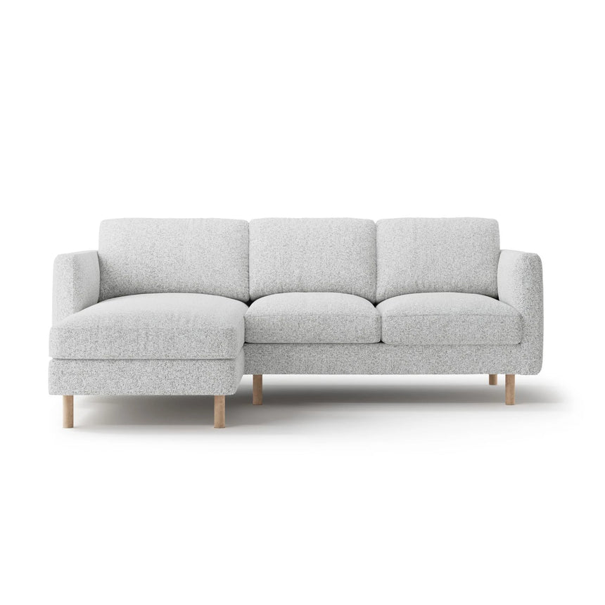 Eden 3-Sitzer Ecksofa, Linke Seite, aus Strukturierter Stoff in Hellgrau melange (Puente 80), 223x150 cm von Micadoni – Bild 1