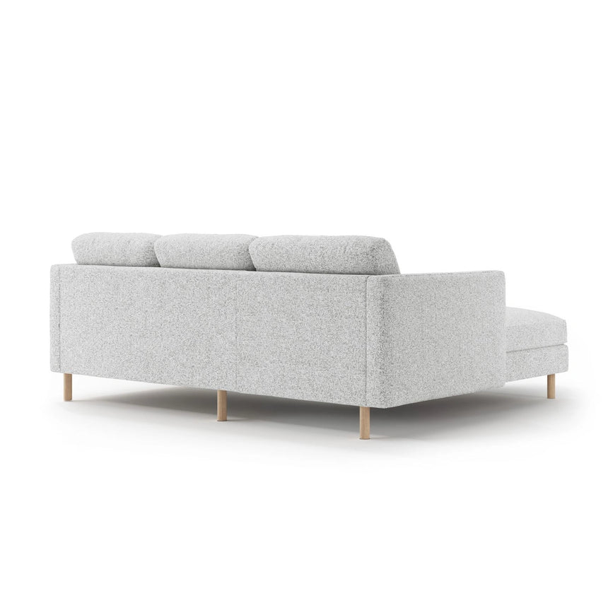 Eden 3-Sitzer Ecksofa, Linke Seite, aus Strukturierter Stoff in Hellgrau melange (Puente 80), 223x150 cm von Micadoni – Bild 4