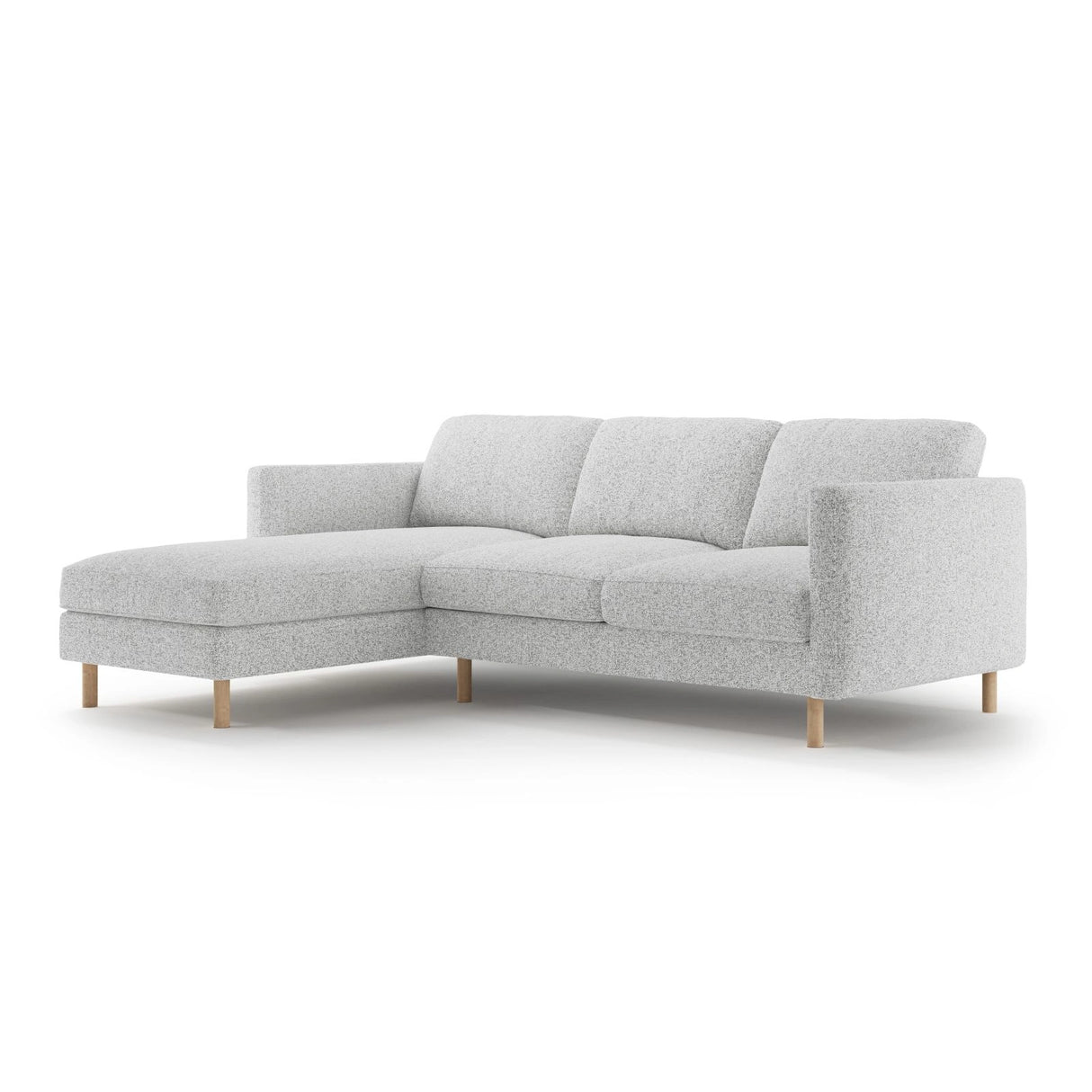 Eden 3-Sitzer Ecksofa, Linke Seite, aus Strukturierter Stoff in Hellgrau melange (Puente 80), 250x150 cm von Micadoni – Bild 3