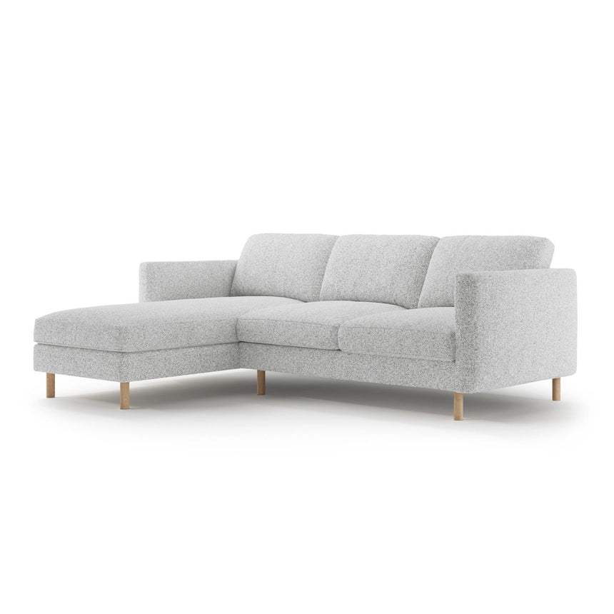 Eden 3-Sitzer Ecksofa, Linke Seite, aus Strukturierter Stoff in Hellgrau melange (Puente 80), 250x150 cm von Micadoni – Bild 3