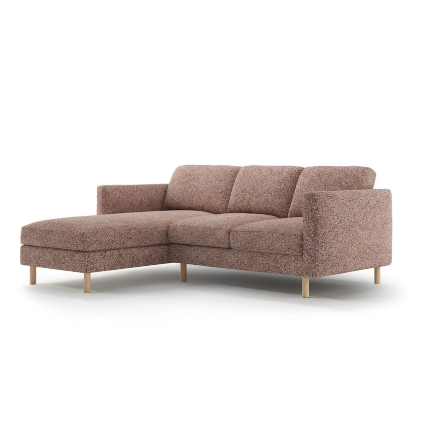 Eden 3-Sitzer Ecksofa, Linke Seite, aus Strukturierter Stoff in Pink Melange (Puente 68), 223x150 cm von Micadoni – Bild 3