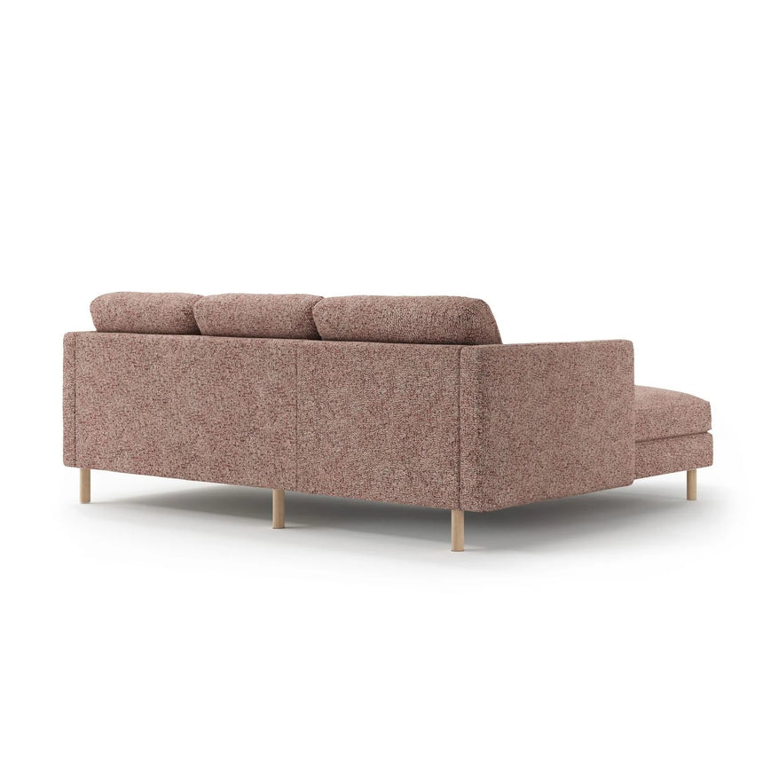 Eden 3-Sitzer Ecksofa, Linke Seite, aus Strukturierter Stoff in Pink Melange (Puente 68), 223x150 cm von Micadoni – Bild 4