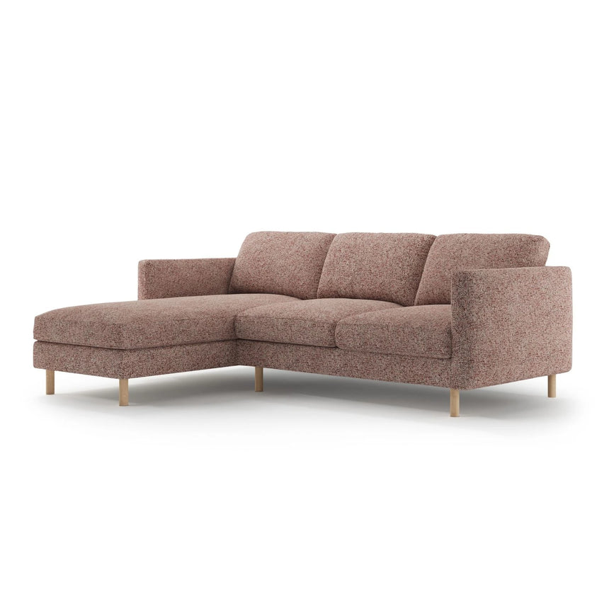 Eden 3-Sitzer Ecksofa, Linke Seite, aus Strukturierter Stoff in Pink Melange (Puente 68), 250x150 cm von Micadoni – Bild 3