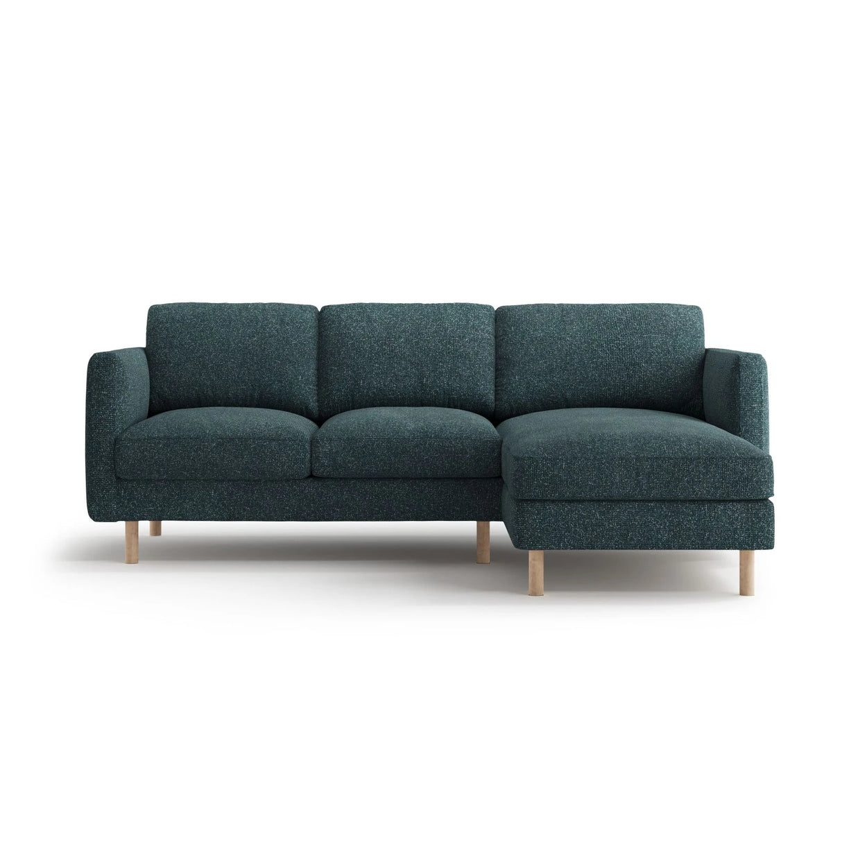 Eden 3-Sitzer Ecksofa, Rechte Seite, aus Strukturierter Stoff in Grün Blau meliert (Puente 39), 223x150 cm von Micadoni – Bild 1