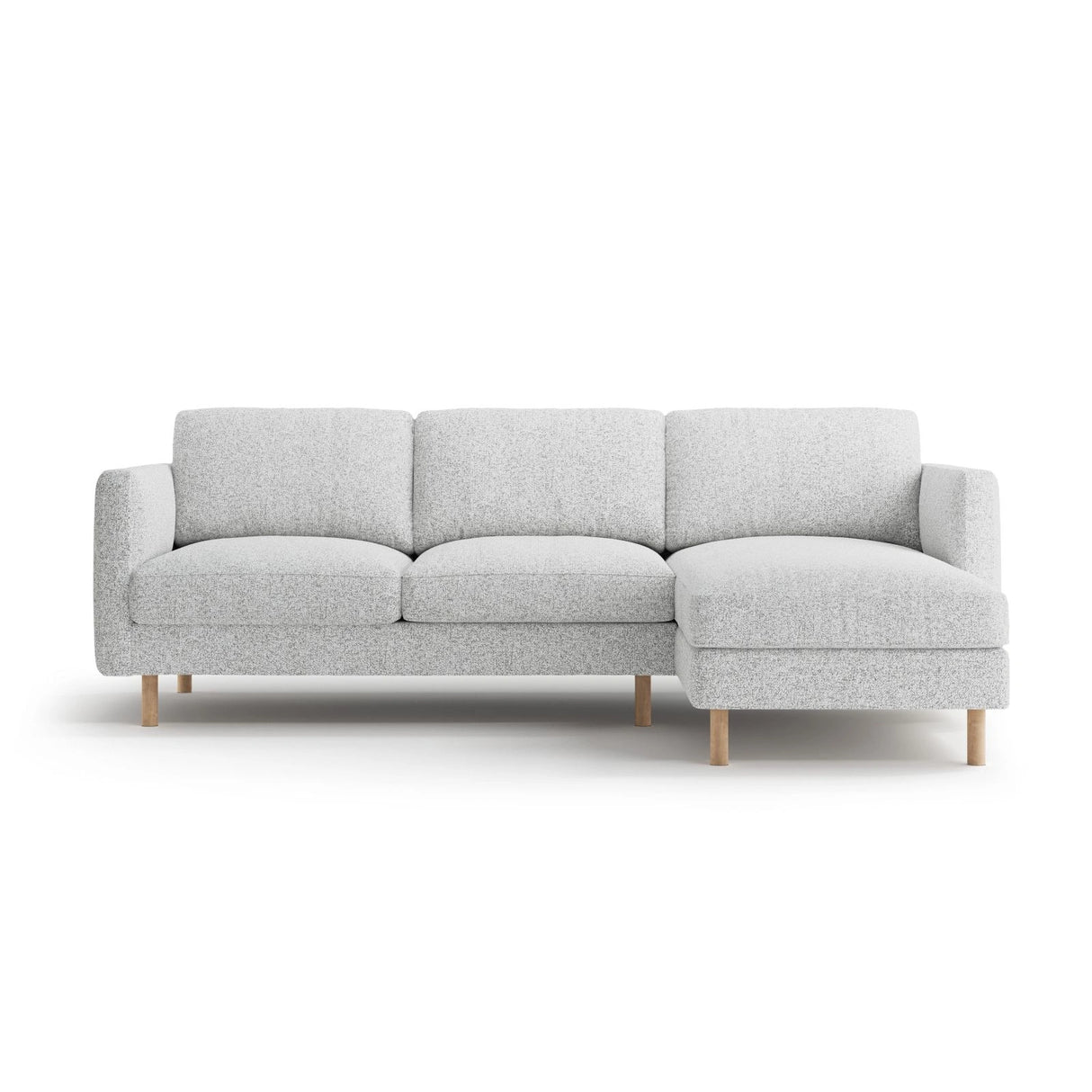 Eden 3-Sitzer Ecksofa, Rechte Seite, aus Strukturierter Stoff in Hellgrau melange (Puente 80), 250x150 cm von Micadoni – Bild 1