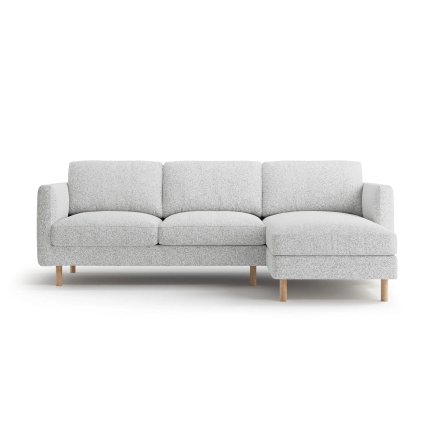 Eden 3-Sitzer Ecksofa, Rechte Seite, aus Strukturierter Stoff in Hellgrau melange (Puente 80), 250x150 cm von Micadoni – Bild 1