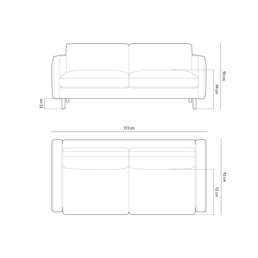 Eden 3-Sitzer Sofa aus Strukturstoff, 173x92 cm von Micadoni – Bild 2