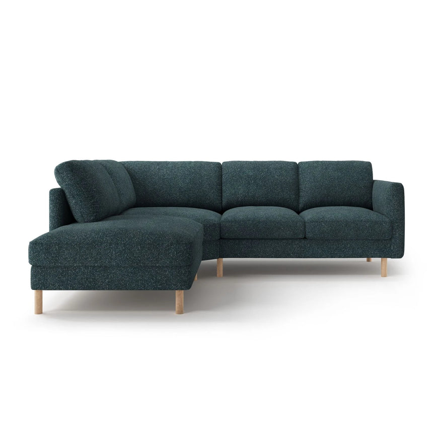 Eden 4-Sitzer Ecksofa, Linke Seite, aus Strukturierter Stoff in Grün Blau meliert (Puente 39), 267x234 cm von Micadoni – Bild 3
