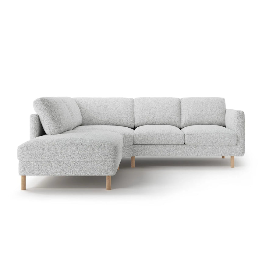 Eden 4-Sitzer Ecksofa, Linke Seite, aus Strukturierter Stoff in Hellgrau melange (Puente 80), 267x234 cm von Micadoni – Bild 3