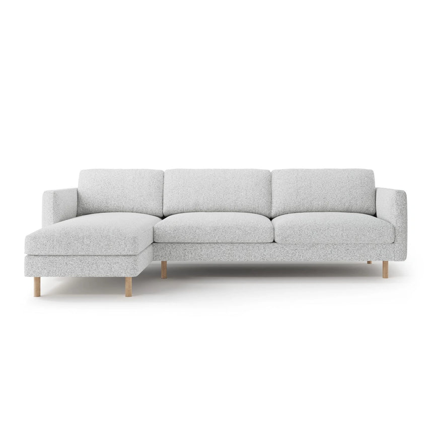 Eden 4-Sitzer Ecksofa, Linke Seite, aus Strukturierter Stoff in Hellgrau melange (Puente 80), 286x150 cm von Micadoni – Bild 1