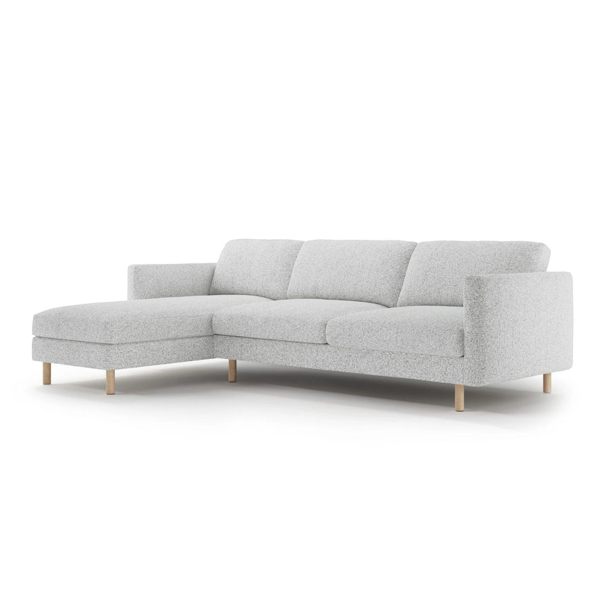Eden 4-Sitzer Ecksofa, Linke Seite, aus Strukturierter Stoff in Hellgrau melange (Puente 80), 286x150 cm von Micadoni – Bild 3
