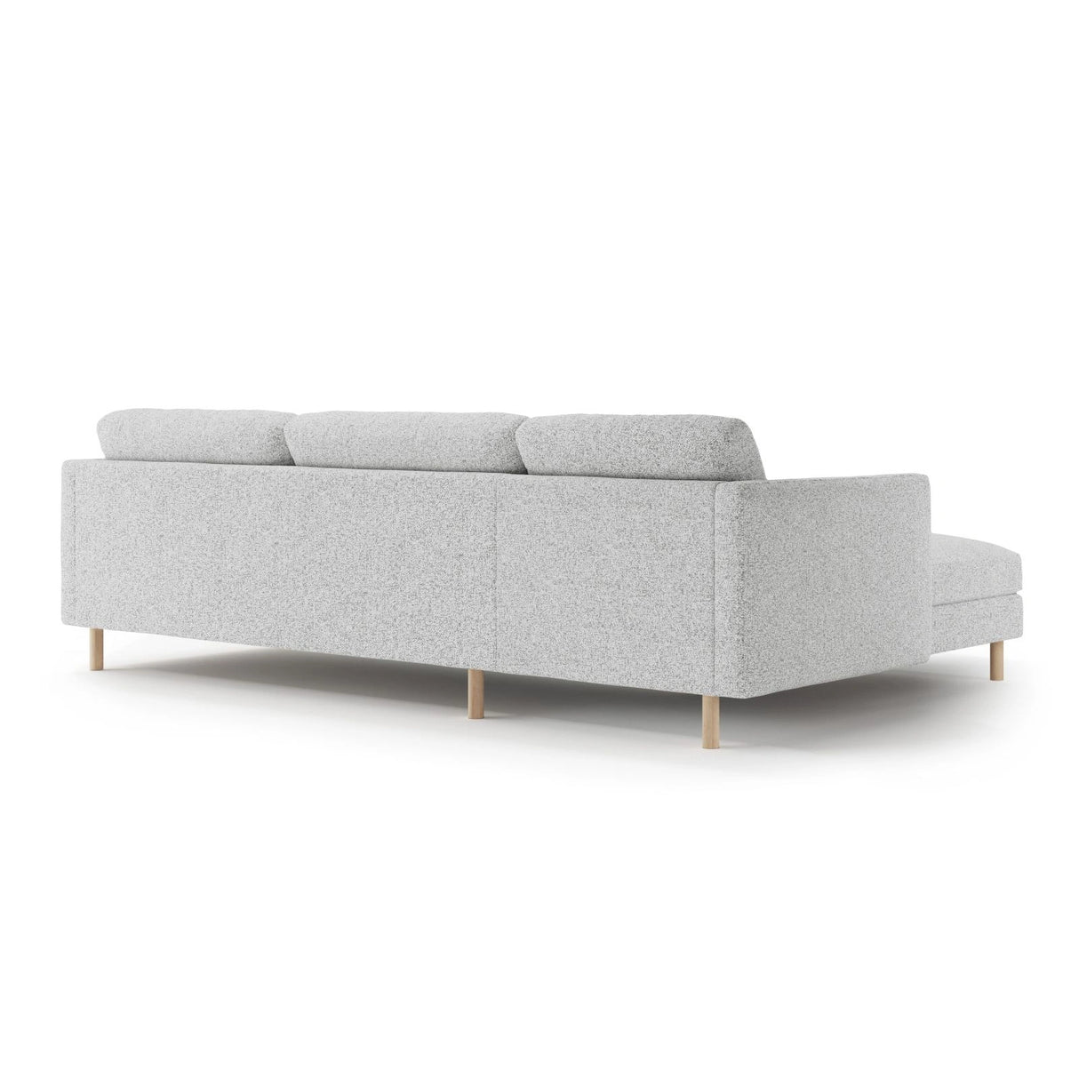 Eden 4-Sitzer Ecksofa, Linke Seite, aus Strukturierter Stoff in Hellgrau melange (Puente 80), 286x150 cm von Micadoni – Bild 4
