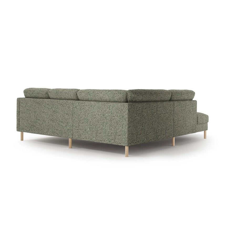 Eden 4-Sitzer Ecksofa, Linke Seite, aus Strukturierter Stoff in Moosgrün meliert (Puente 33), 267x234 cm von Micadoni – Bild 4
