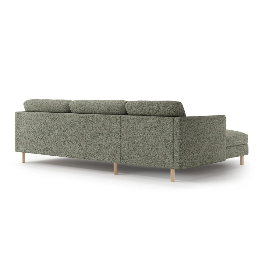 Eden 4-Sitzer Ecksofa, Linke Seite, aus Strukturierter Stoff in Moosgrün meliert (Puente 33), 286x150 cm von Micadoni – Bild 4