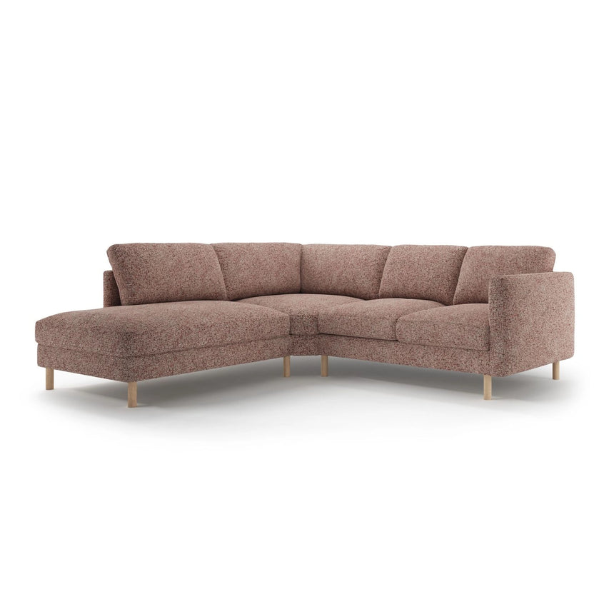 Eden 4-Sitzer Ecksofa, Linke Seite, aus Strukturierter Stoff in Pink Melange (Puente 68), 267x234 cm von Micadoni – Bild 1