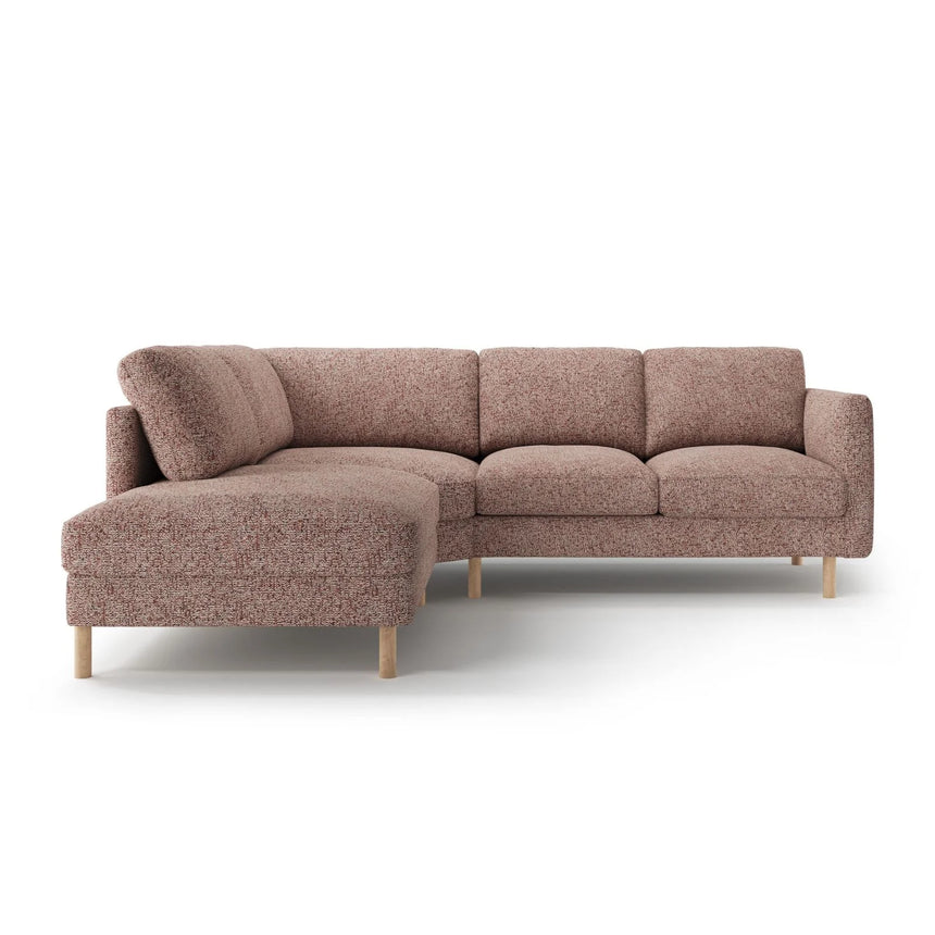 Eden 4-Sitzer Ecksofa, Linke Seite, aus Strukturierter Stoff in Pink Melange (Puente 68), 267x234 cm von Micadoni – Bild 3