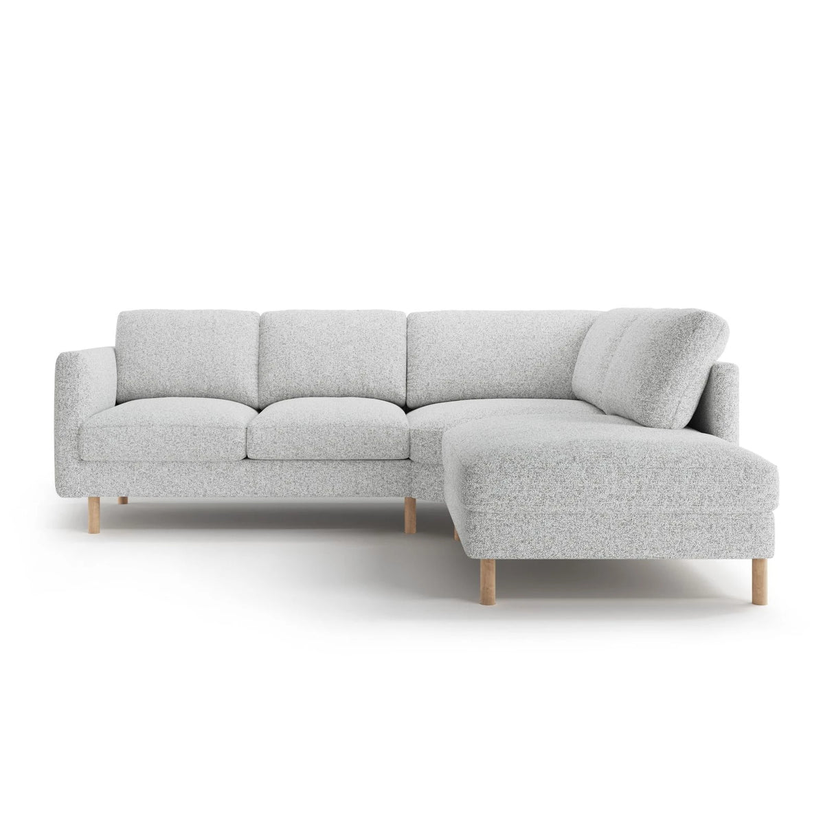 Eden 4-Sitzer Ecksofa, Rechte Seite, aus Strukturierter Stoff in Hellgrau melange (Puente 80), 267x234 cm von Micadoni – Bild 3