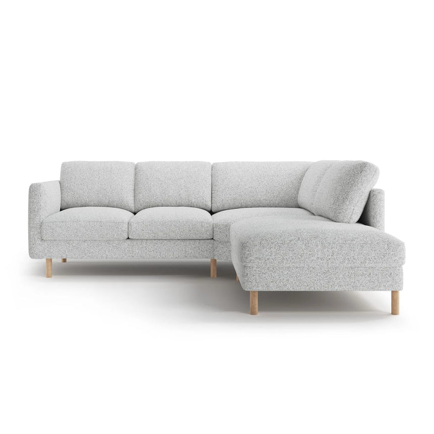 Eden 4-Sitzer Ecksofa, Rechte Seite, aus Strukturierter Stoff in Hellgrau melange (Puente 80), 267x234 cm von Micadoni – Bild 3
