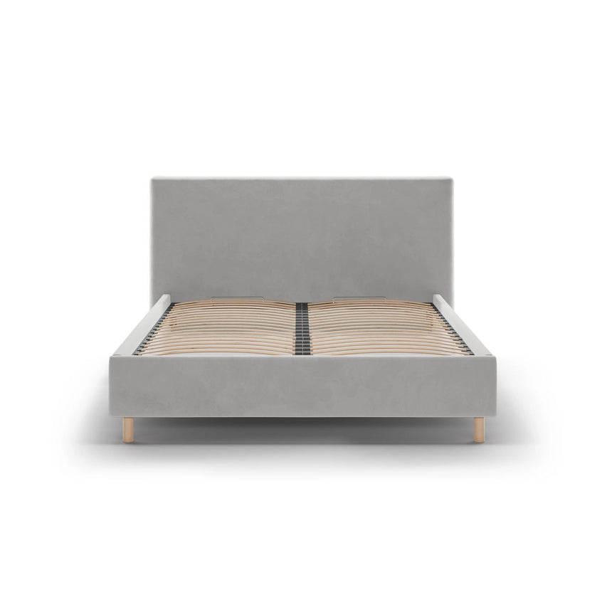 Eloise Bett mit Kopfteil und Stauraum aus Samt in Hellgrau (Magic Velvet 2239), 140x200 cm von Micadoni – Bild 3