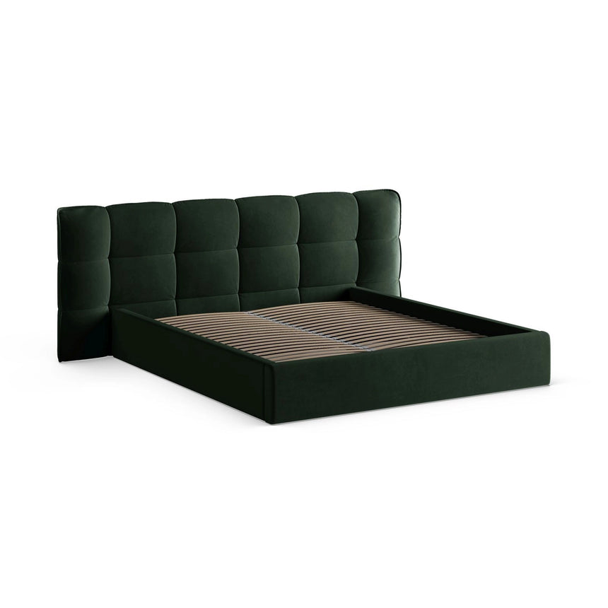Eric Bett mit Kopfteil und Stauraum aus Samt in Flaschengrün (Casino Deep Green), 140x200 cm von Micadoni – Bild 6