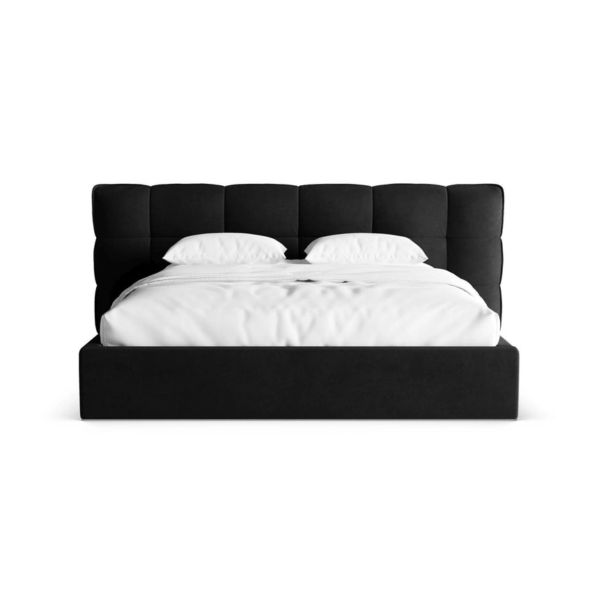 Eric Bett mit Kopfteil und Stauraum aus Samt in Schwarz (Casino Black), 160x200 cm von Micadoni – Bild 5