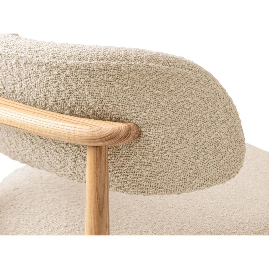 Evan Essstuhl, Gestell in Natur, aus Samt, Chenille oder Boucle von Micadoni – Bild 5