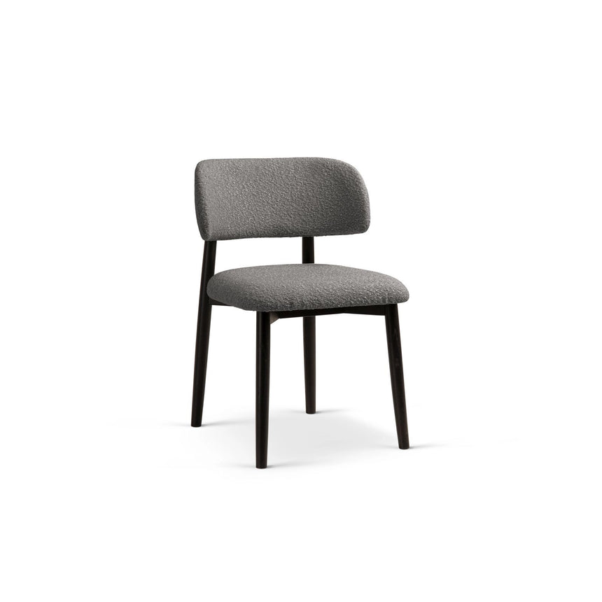 Evan Essstuhl, Gestell in Schwarz, aus Boucle (Bal2083) in Dunkelgrau von Micadoni – Bild 1