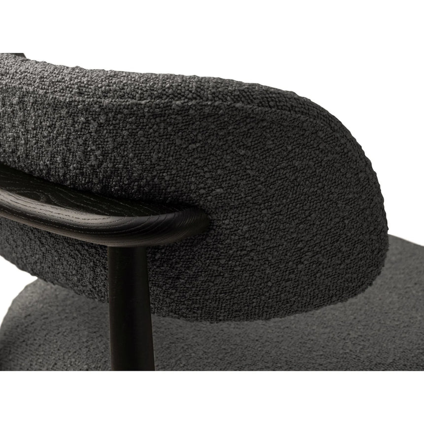 Evan Essstuhl, Gestell in Schwarz, aus Boucle (Bal2083) in Dunkelgrau von Micadoni – Bild 5