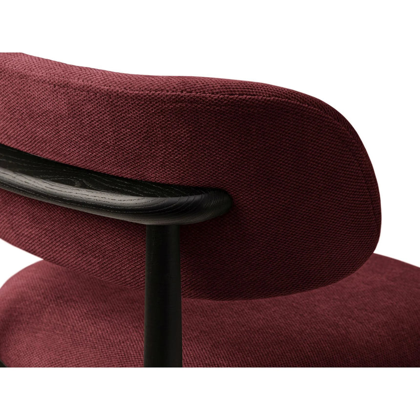 Evan Essstuhl, Gestell in Schwarz, aus Chenille (Reb10) in Bordeaux von Micadoni – Bild 5