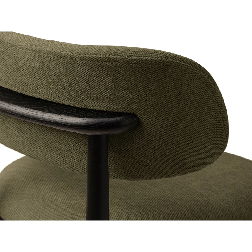 Evan Essstuhl, Gestell in Schwarz, aus Chenille (Reb18) in Light Green von Micadoni – Bild 5
