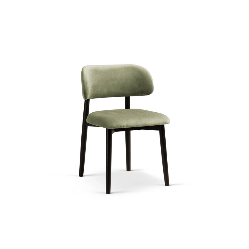 Evan Essstuhl, Gestell in Schwarz, aus Samt, Chenille oder Boucle von Micadoni – Bild 1