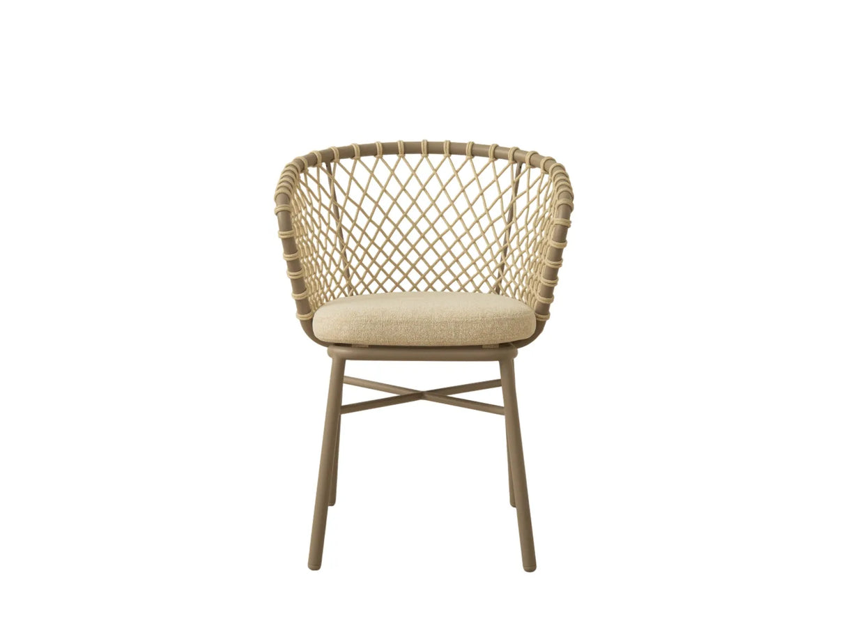 Gartenstuhl Canar aus Aluminium und geflochtenem Seil Beige von Micadoni – Produktbild 1