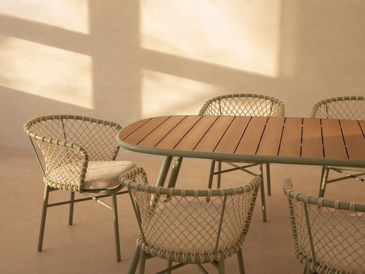 Gartenstuhl Canar aus Aluminium und geflochtenem Seil Beige von Micadoni – Produktbild 2