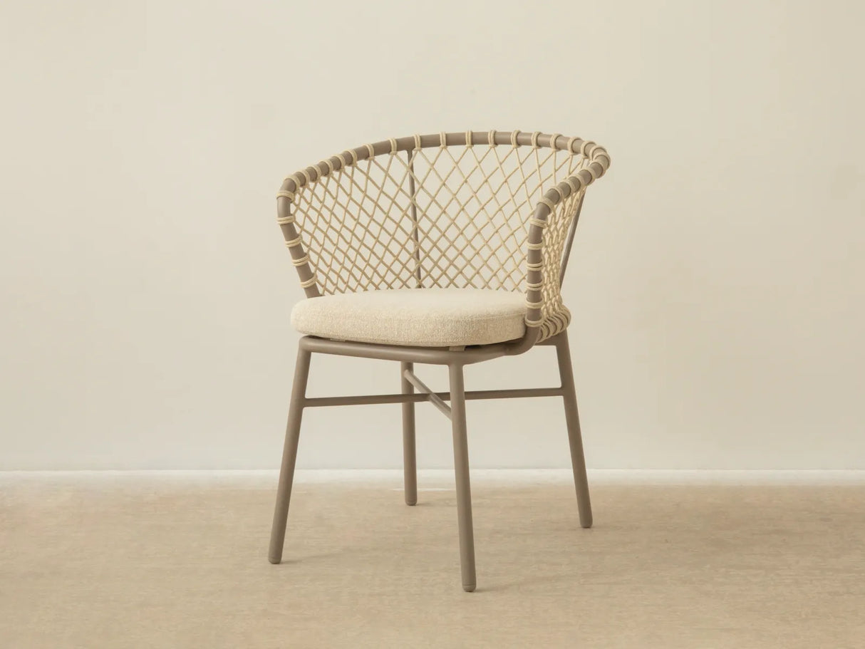 Gartenstuhl Canar aus Aluminium und geflochtenem Seil Beige von Micadoni – Produktbild 4