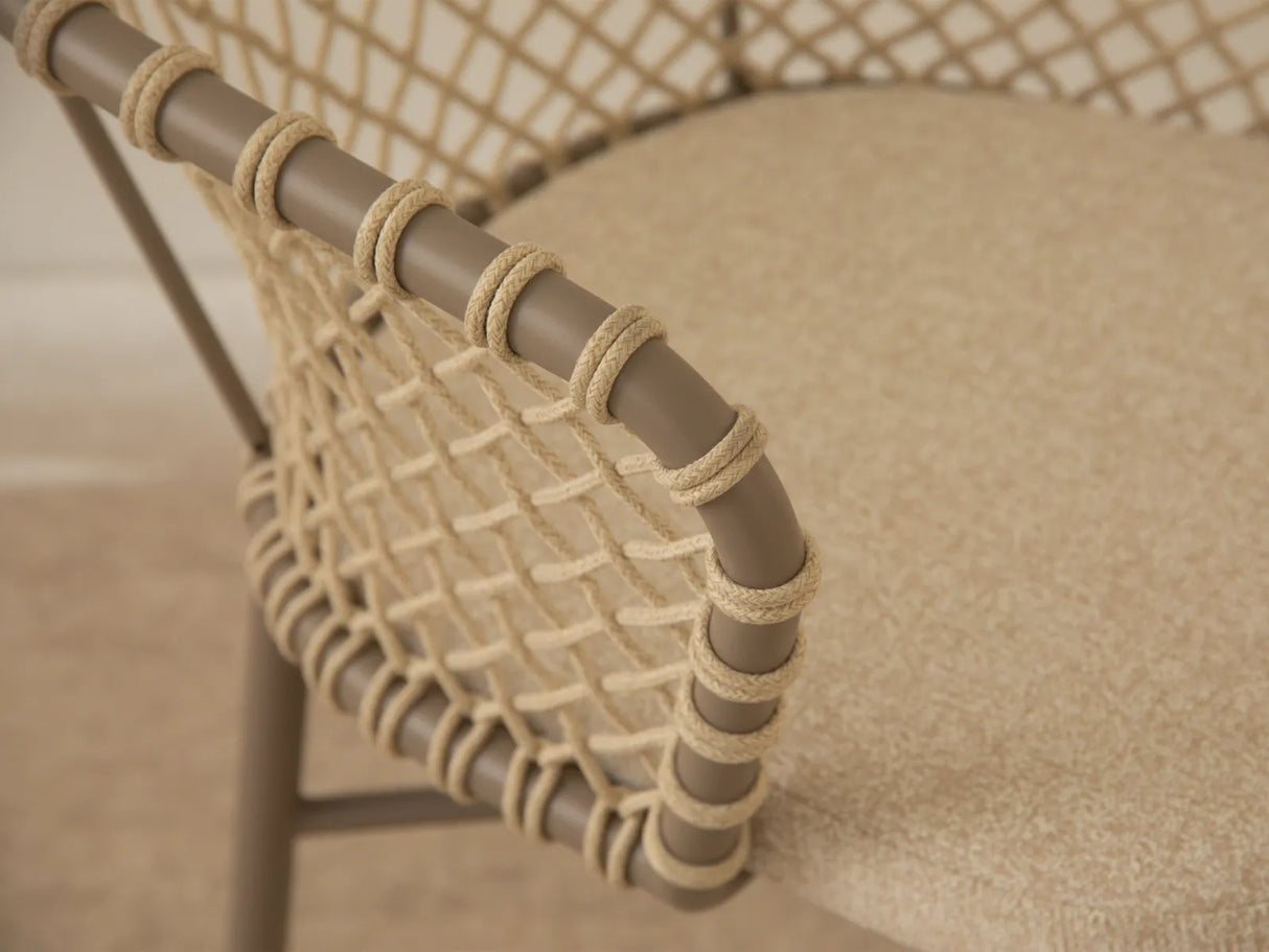 Gartenstuhl Canar aus Aluminium und geflochtenem Seil Beige von Micadoni – Produktbild 7