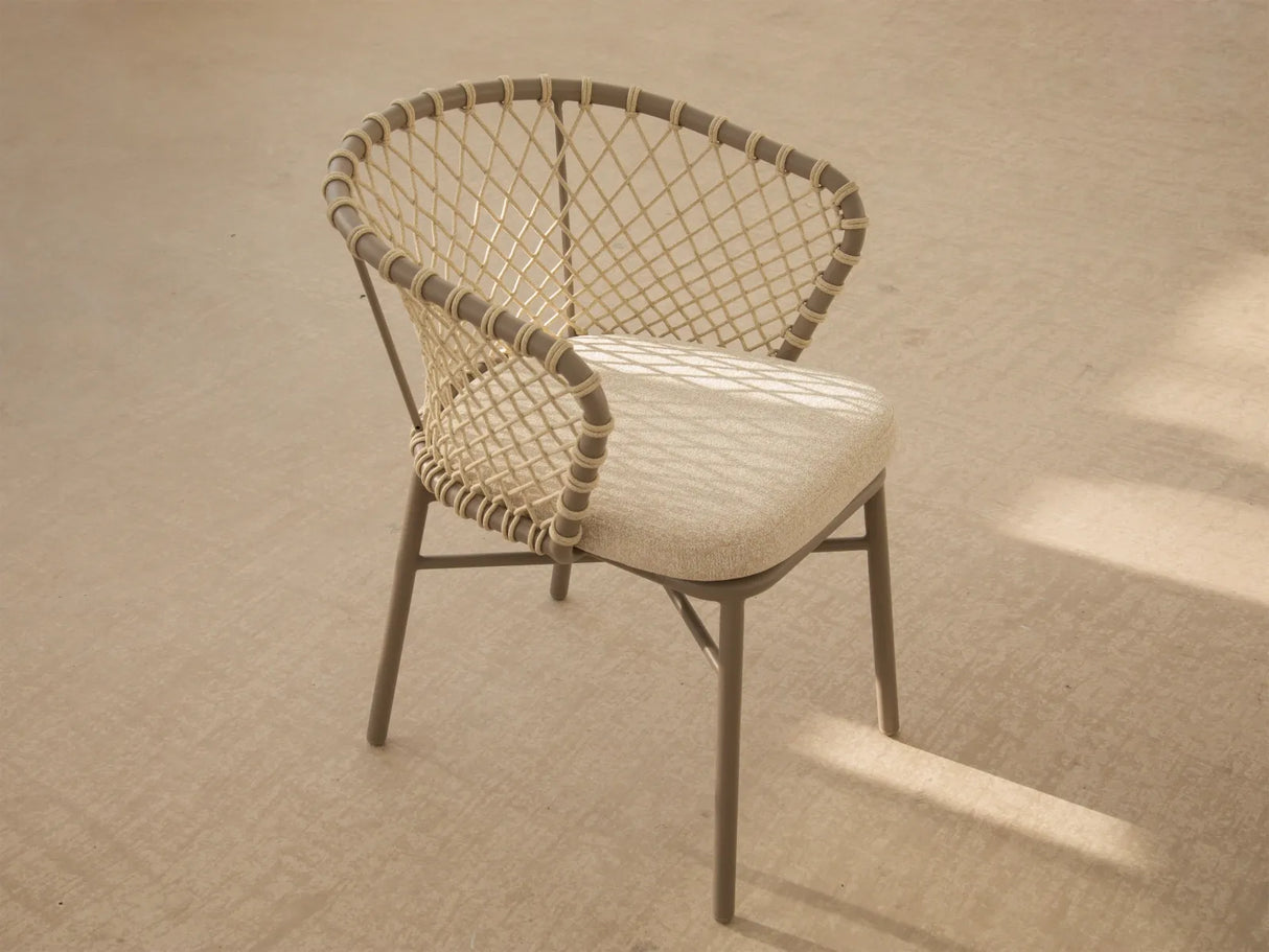 Gartenstuhl Canar aus Aluminium und geflochtenem Seil Beige von Micadoni – Produktbild 8