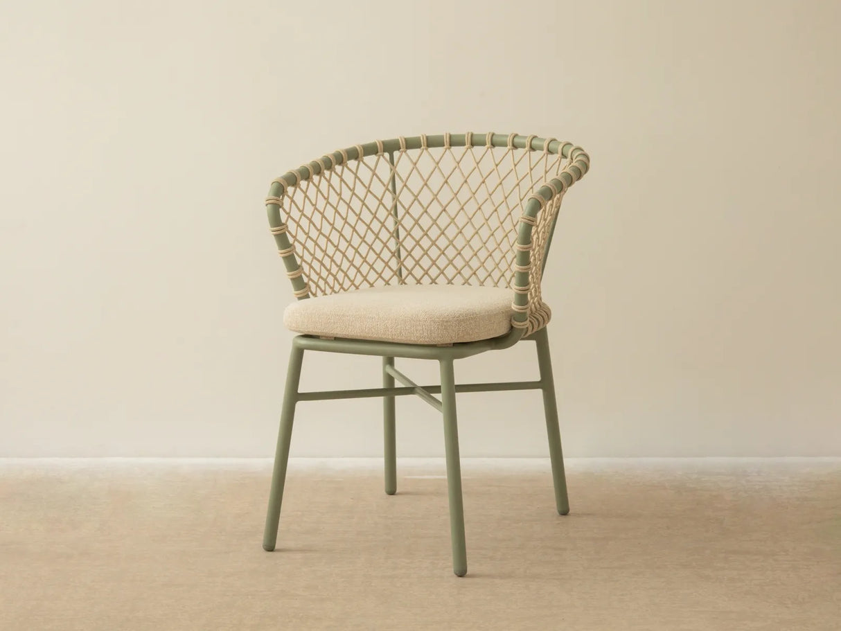 Gartenstuhl Canar aus Aluminium und geflochtenem Seil Grün von Micadoni – Produktbild 4